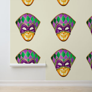 Purple Gold Happy Carnival Masks Wallpaper