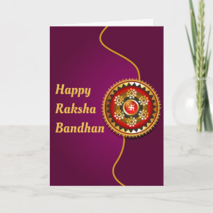 Purple & Gold Happy Raksha Bandhan Card