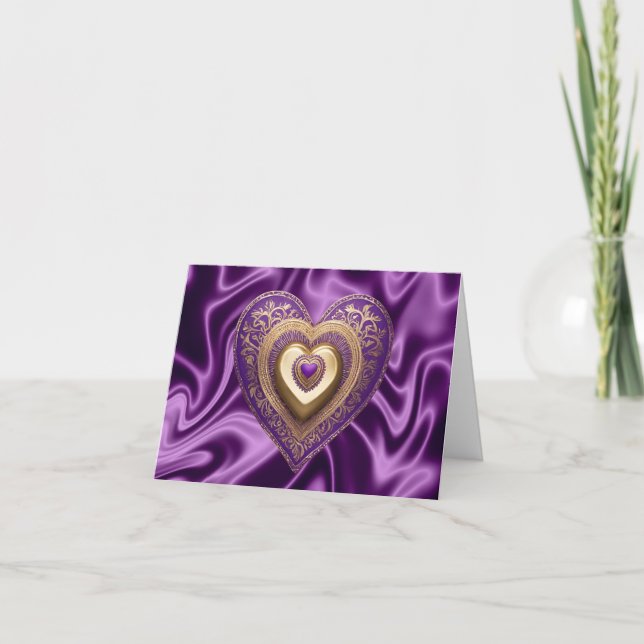 Purple Gold Heart Card (Front)