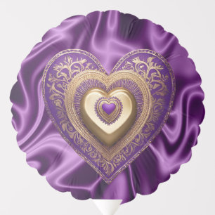 Purple Gold Heart Card Balloon
