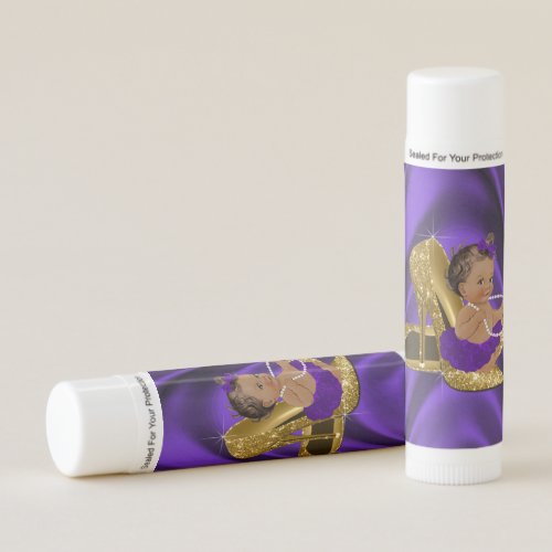 Purple Gold High Heel Shoe Baby Shower Lip Balm