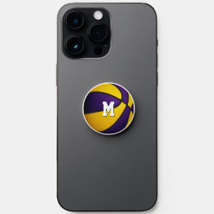 purple gold his her school club colors basketball PopSocket