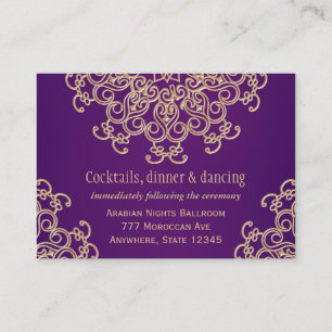 Purple Gold Indian Style Reception Enclosure Card