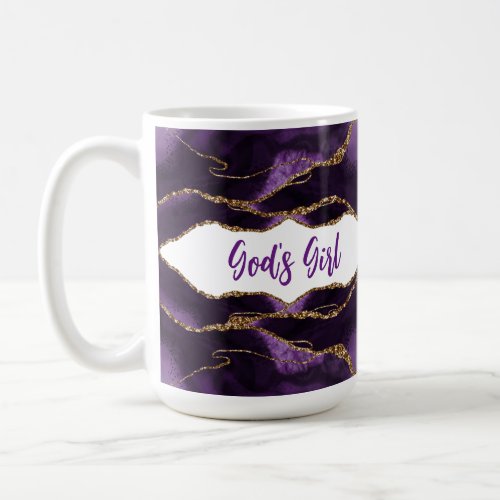 Purple  Gold Inspirational Gods Girl Elegant Coffee Mug