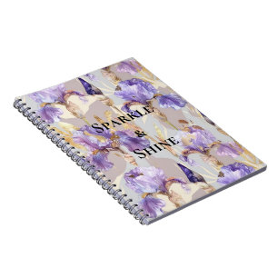 Purple Gold Iris Flowers Notebook