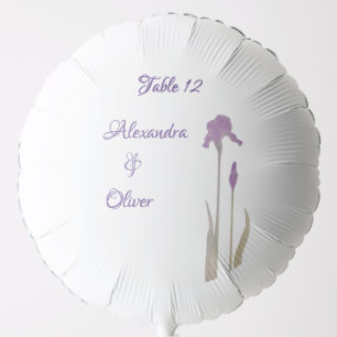 Purple & Gold Iris Water Table Number Balloon