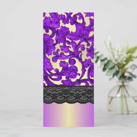 Purple & gold lace damask (Standing Front)
