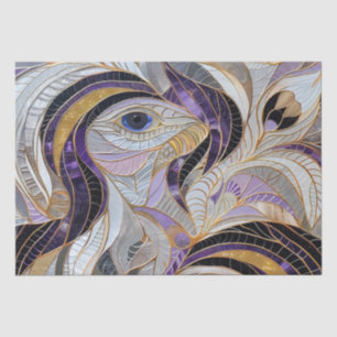 Purple Gold Lavender White Peacock Tissue Paper