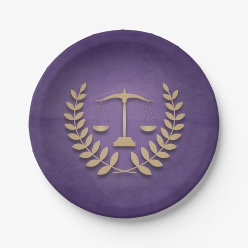 PurpleGold Legal PracticeLaw Graduation Party Paper Plates