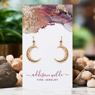 Purple Gold Liquid Watercolor Ink Jewelry Display Business Card