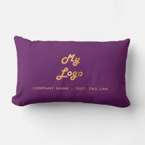 Purple gold logo business hotel rental pool lumbar pillow