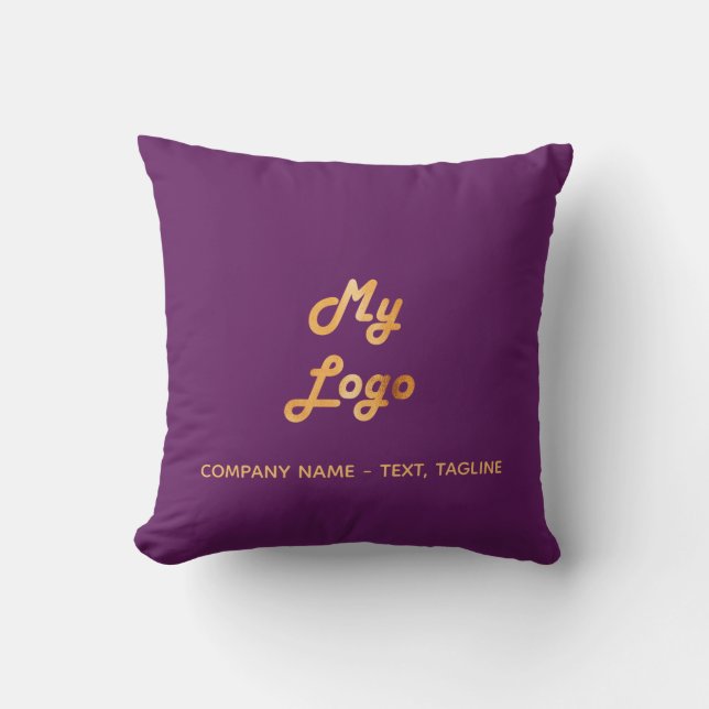 Purple gold logo business pool outdoor pillow (Front)
