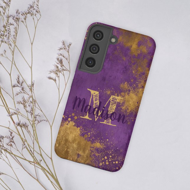 Purple Gold Louisiana State Initial Name Samsung Galaxy Case (Creator Uploaded)