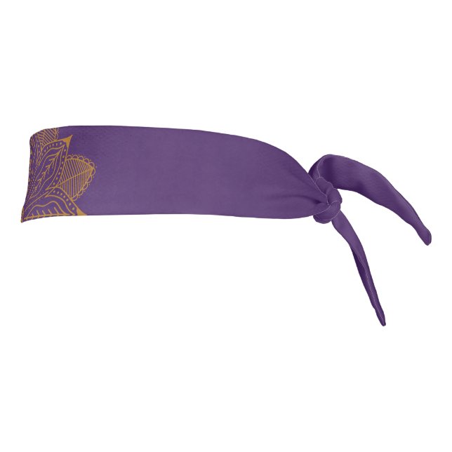Purple gold mandala elegant feminine tie headband (Rotate 90)