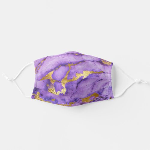  Purple Gold Marble Abstract Girly Lavender Adult Cloth Face Mask