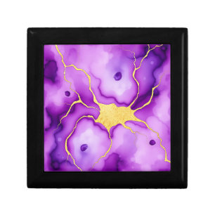 Purple Gold Marble Abstract Pattern Gift Box