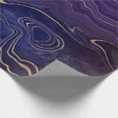 PURPLE GOLD MARBLE BIRTHDAY WEDDING WRAP WRAPPING PAPER (Corner)