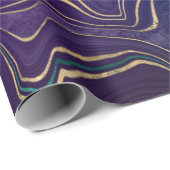 PURPLE GOLD MARBLE BIRTHDAY WEDDING WRAP WRAPPING PAPER (Roll Corner)