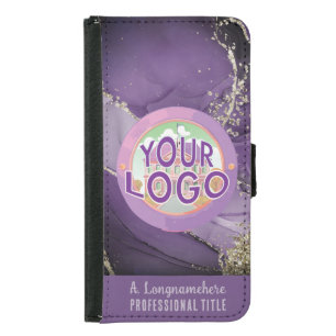 Purple & Gold Marble Office Workspace Logo Samsung Galaxy S5 Wallet Case