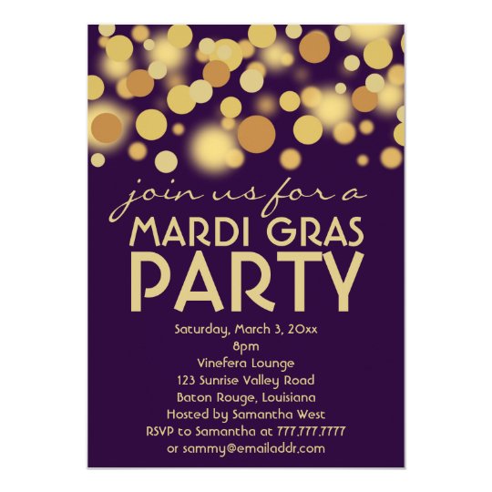 Purple Gold Mardi Gras Party Invitations Zazzle