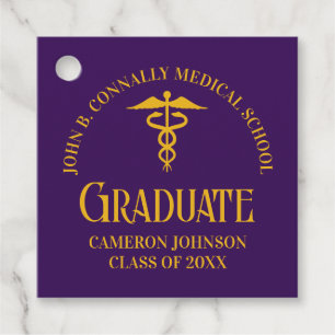 Purple Gold Medical School Graduation Party Favor Tags