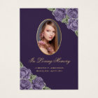Purple Gold Memorial Funeral Prayer Card