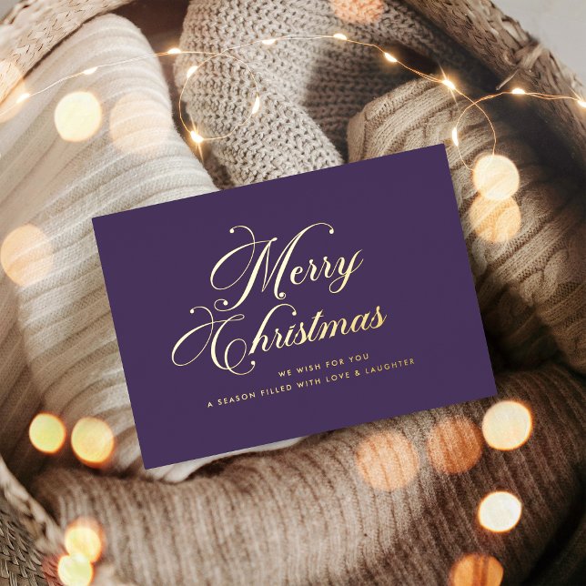 Purple Gold Merry Christmas Foil Card (Creator Uploaded)