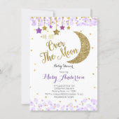 Purple Gold Moon Baby Shower Invitation (Front)