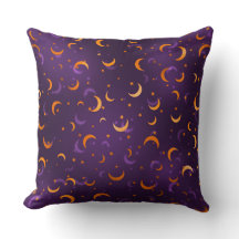 Purple Gold Moon & Stars Cotton Halloween