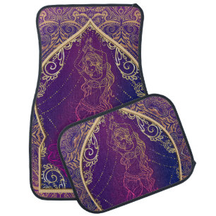 Purple & Gold Moroccan Arabian Belly Dancing Glam Car Mat