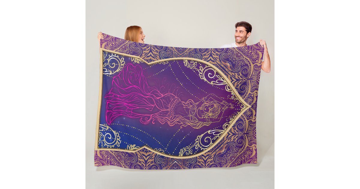 Purple & Gold Moroccan Arabian Belly Dancing Glam Fleece Blanket Zazzle
