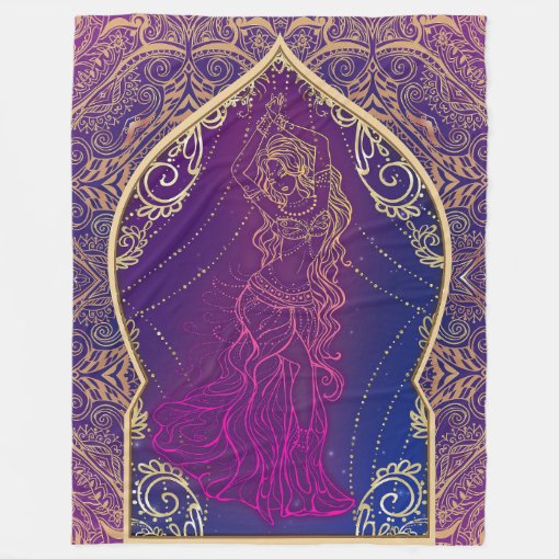 Purple & Gold Moroccan Arabian Belly Dancing Glam Fleece Blanket Zazzle
