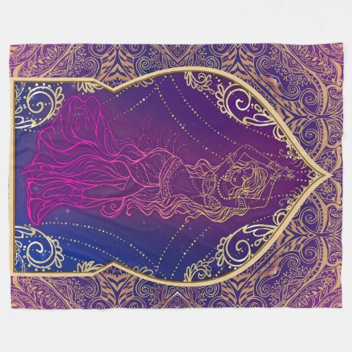 Purple & Gold Moroccan Arabian Belly Dancing Glam Fleece Blanket Zazzle