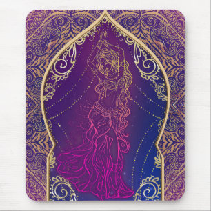 Purple & Gold Moroccan Arabian Belly Dancing Glam Mouse Pad