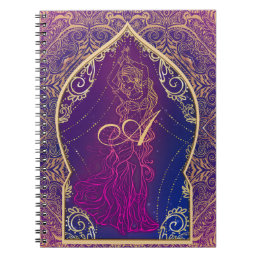 Purple &amp; Gold Moroccan Arabian Belly Dancing Glam Notebook