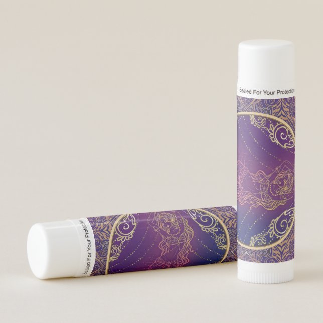 Purple & Gold Moroccan Arabian Belly Dancing Party Lip Balm (Front)
