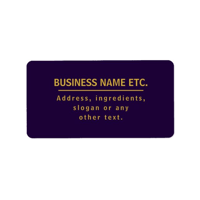 Purple & Gold Multi-Purpose Label (Front)