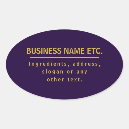 Purple  Gold Multi_Purpose Oval Sticker