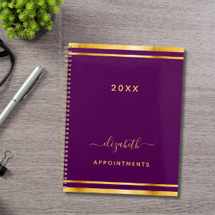 Purple gold name minimalist 2026 planner