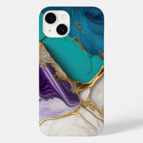 Purple Gold Nature_Inspired Liquid Art Case_Mate iPhone 14 Case