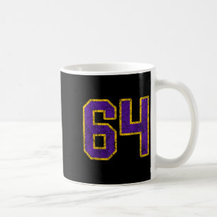 Purple Gold Number 64 Jersey Player Uniform #64 Ng Coffee Mug