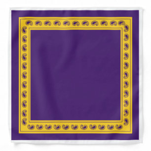 Purple Gold Paisley Bandana