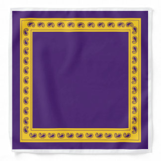 Purple Gold Paisley Bandana