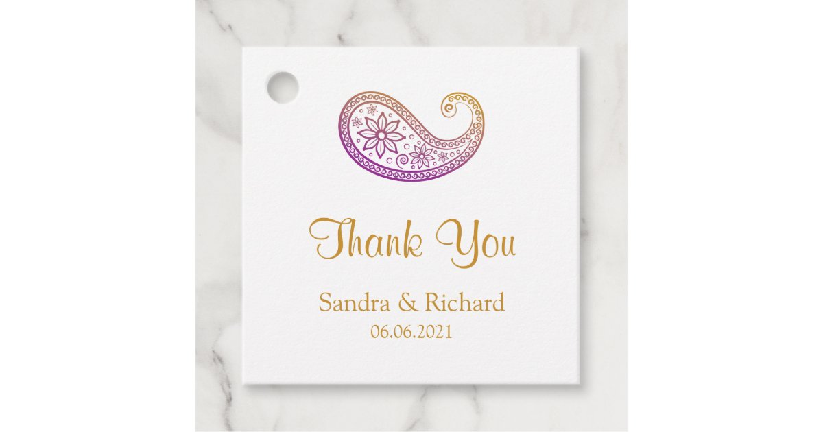 Personalized Gold 50th Wedding Anniversary Favor Tags