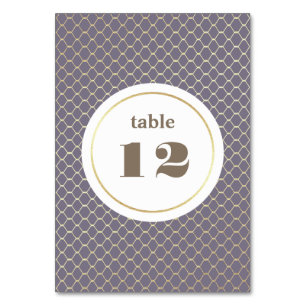Purple   Gold Pattern Table Number Cards