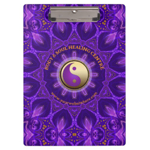 Purple Gold Pink Energy Healing Mandala Clipboard