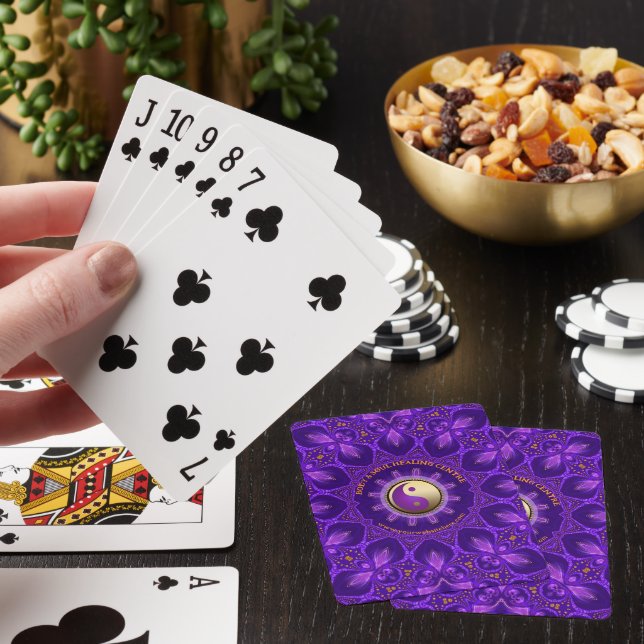 Purple Gold Pink Energy Healing Mandala Poker Cards (In Situ)