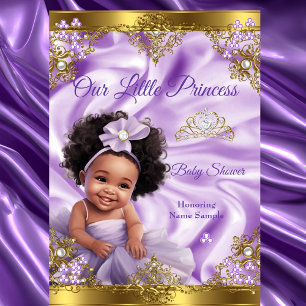 Purple and gold princess fashion baby shower decorations