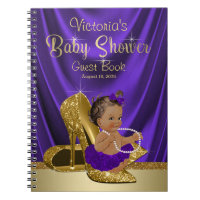 Purple Gold Princess Baby Shower Guest Book