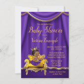 Purple Gold Princess Baby Shower Invitations (Back)